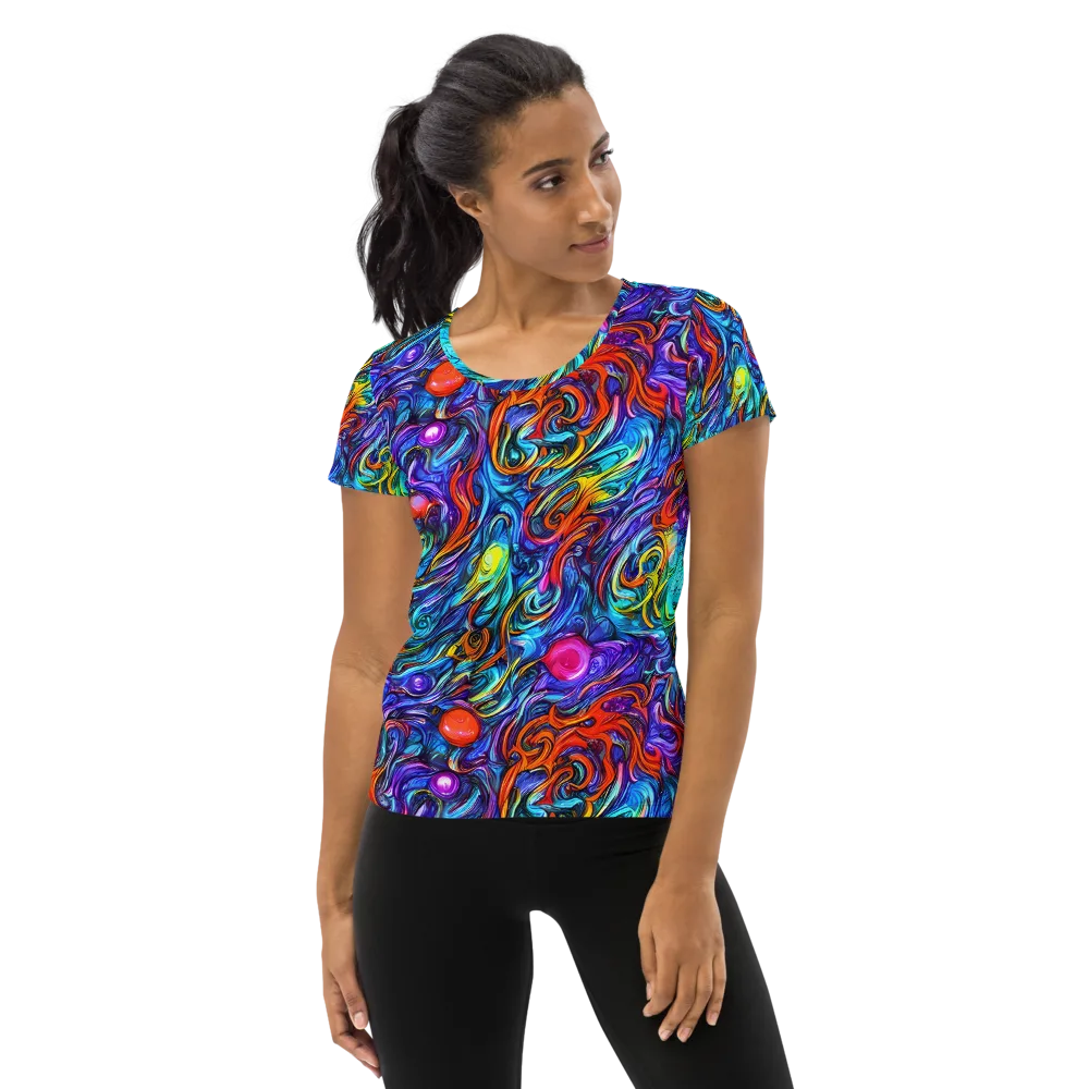 Saturated Swirl on Women's Athletic T-Shirt — Front
