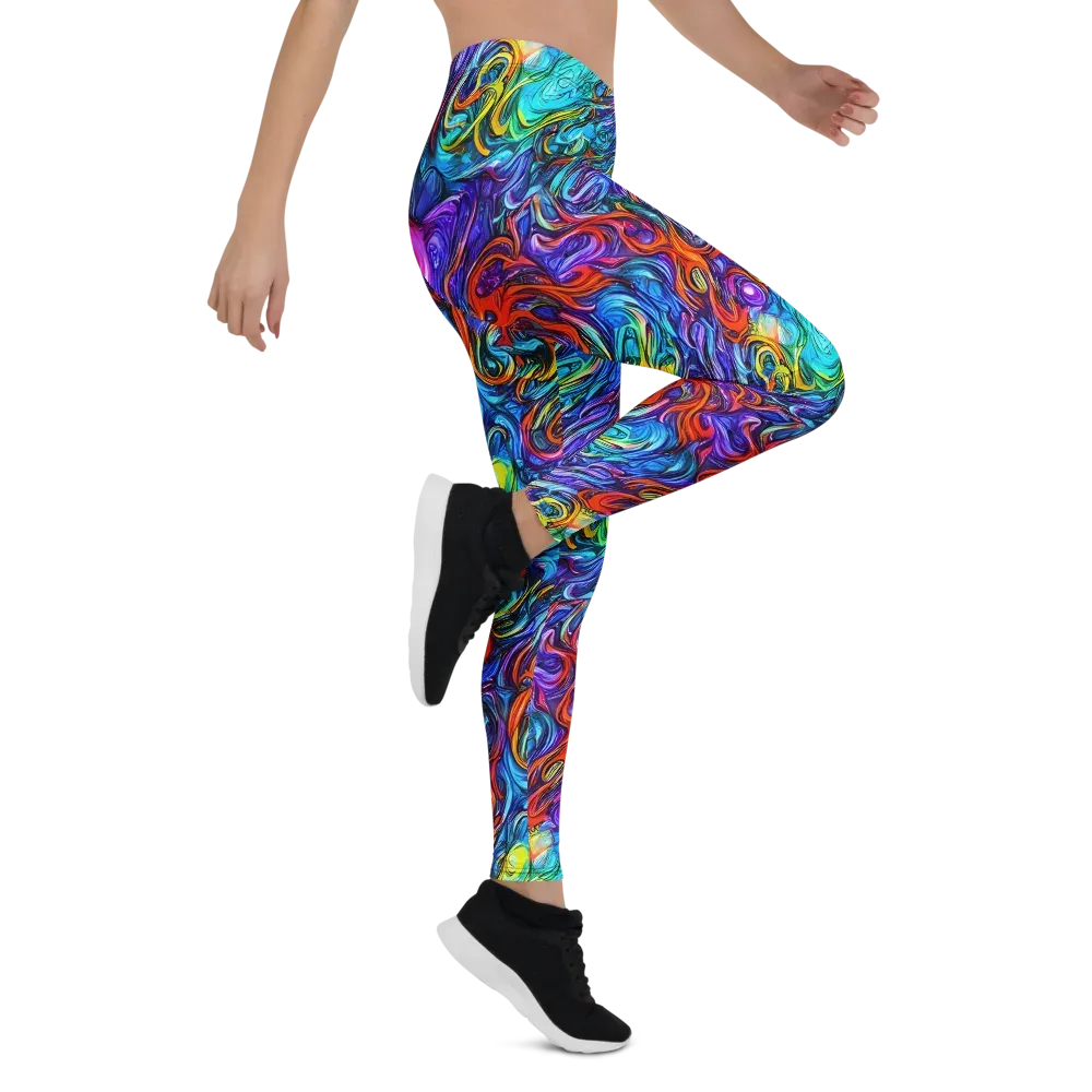 Saturated Swirl on Leggings — Right
