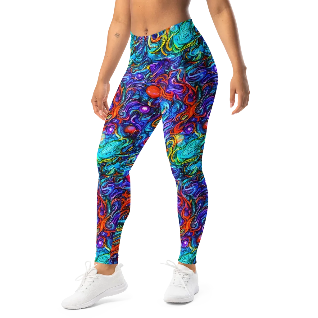 Saturated Swirl on Leggings — Left Front