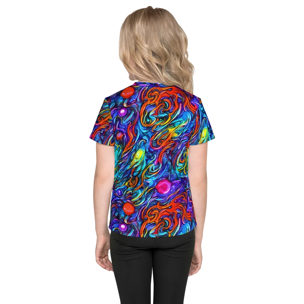Saturated Swirl on Kids Crew Neck T-Shirt — Back