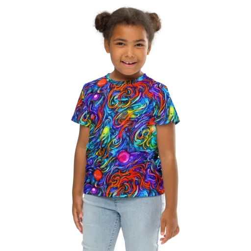 Saturated Swirl on a Kids Crew Neck T-Shirt