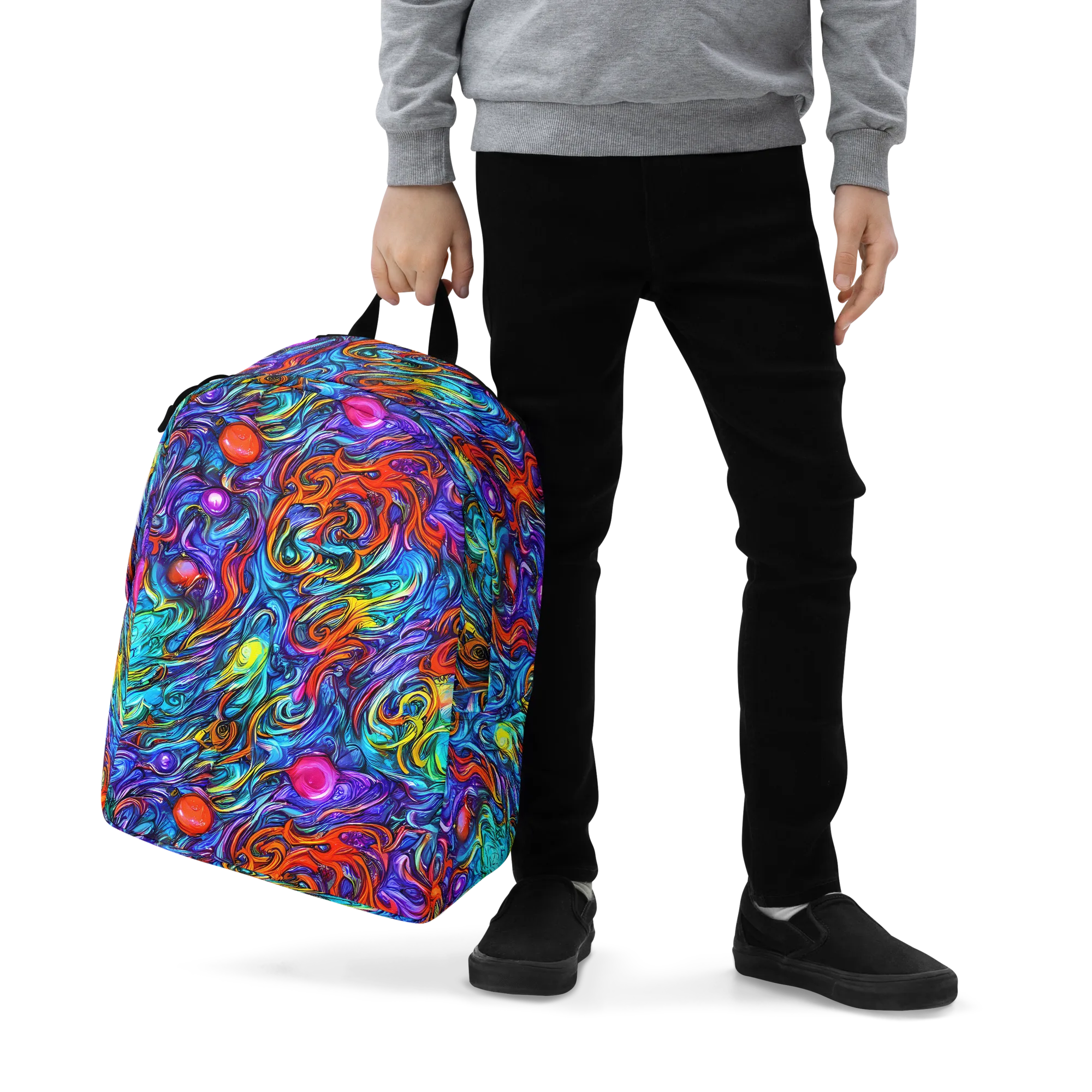 Saturated Swirl on Minimalist Backpack — Zoomed-in