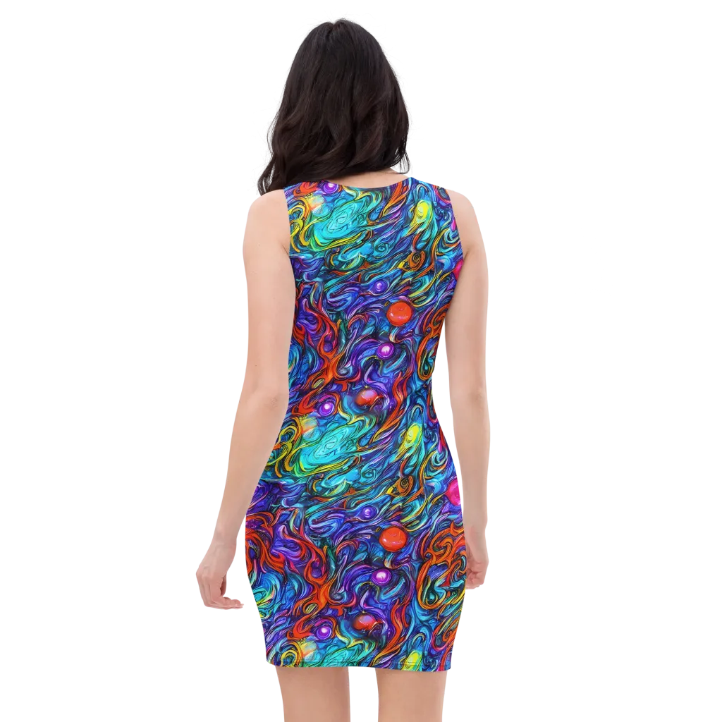 Saturated Swirl on Bodycon Dress — Back