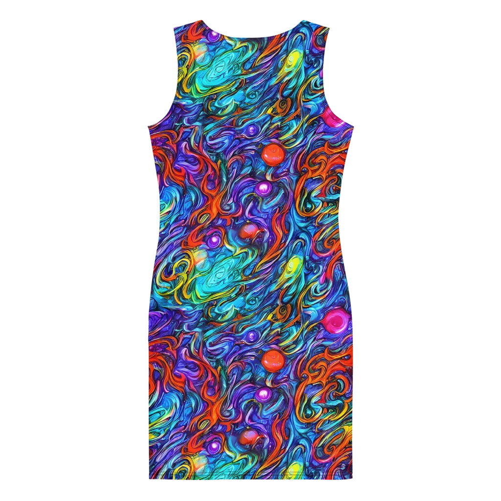 Saturated Swirl on Bodycon Dress — Back