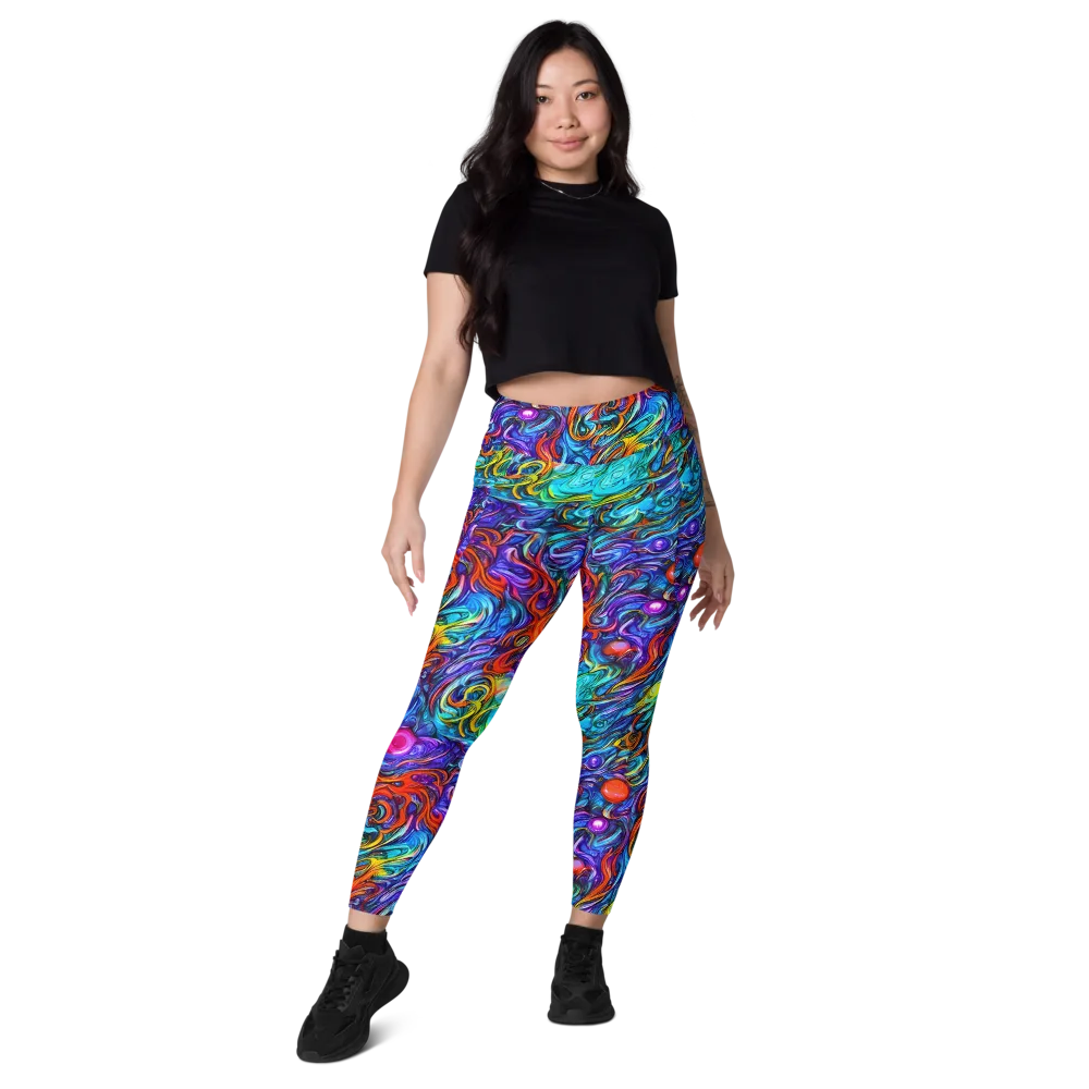 Saturated Swirl on Leggings with Pockets — Front