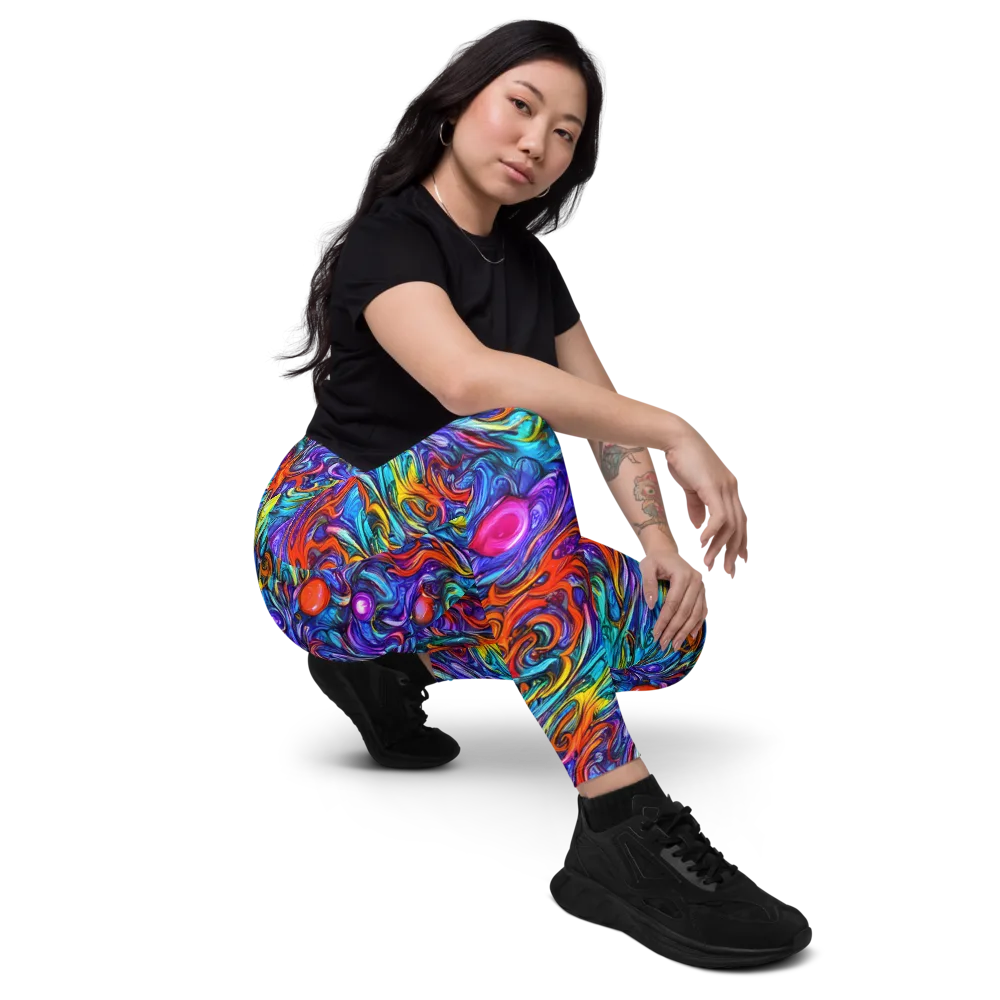 Saturated Swirl on Leggings with Pockets — Right Front