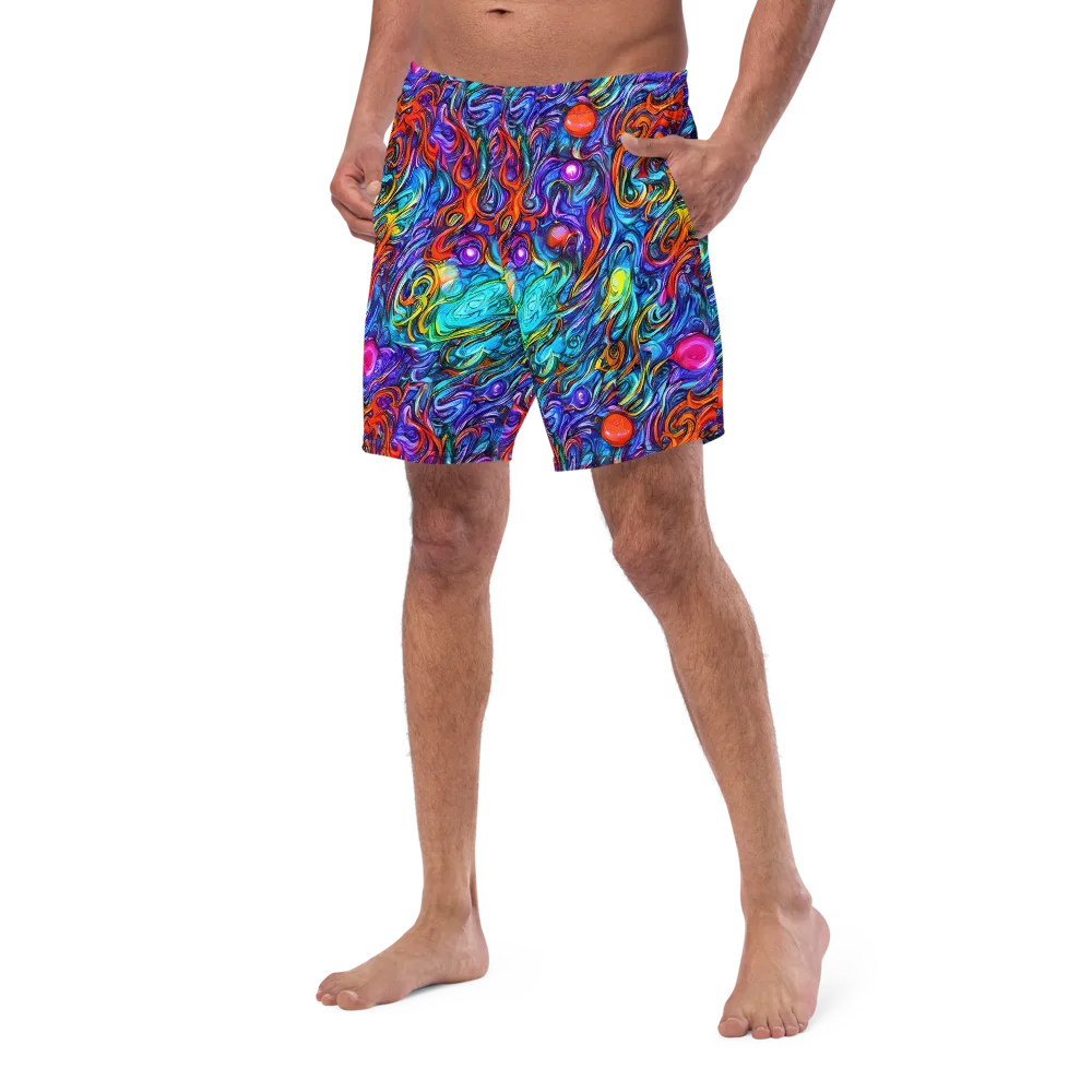 Saturated Swirl on Swim Trunks — Left Front