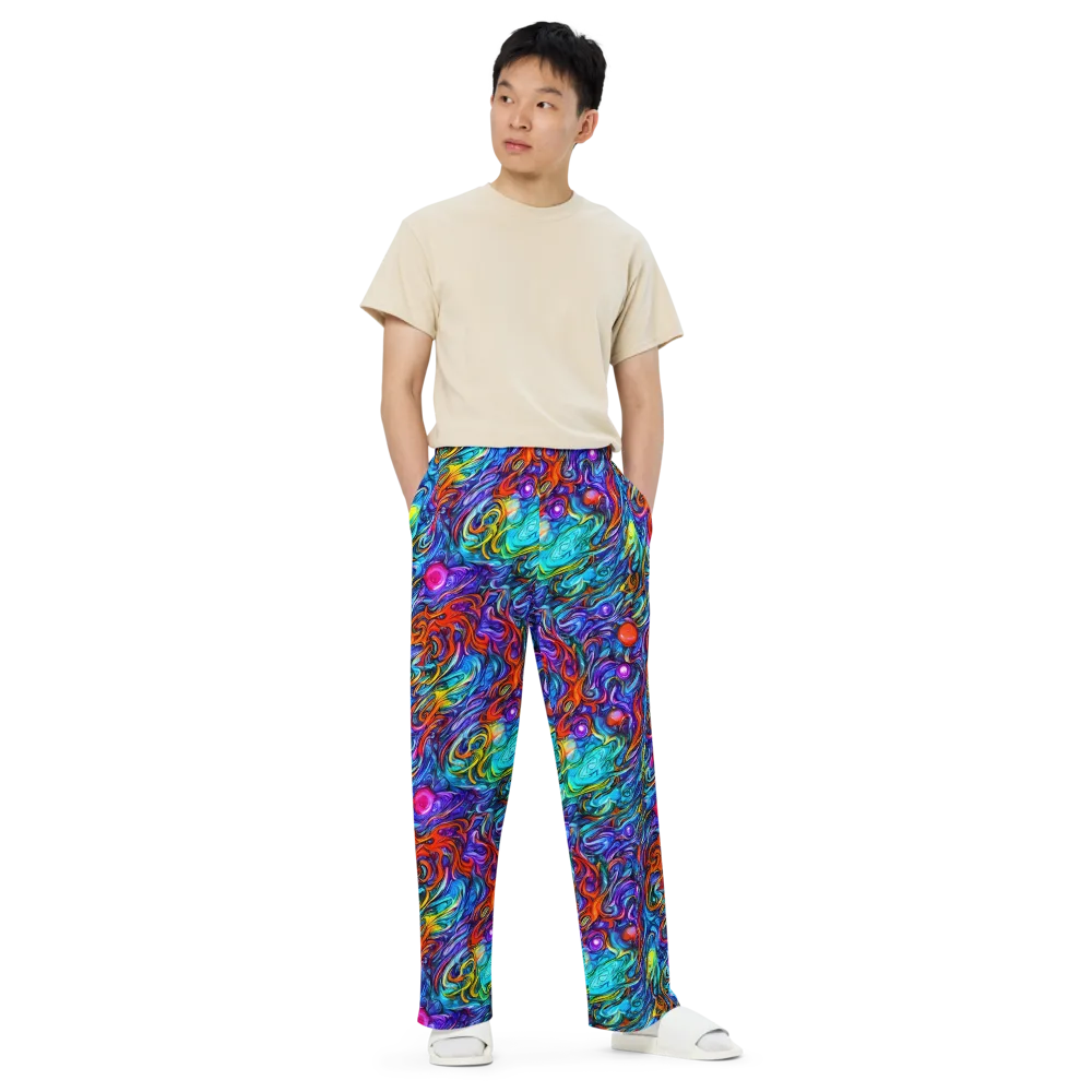 Saturated Swirl on Wide-Leg Pants — Front