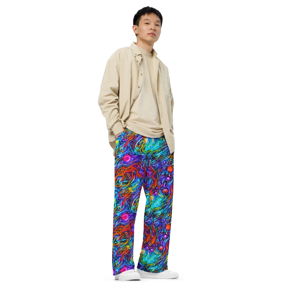 Saturated Swirl on Wide-Leg Pants — Right Front