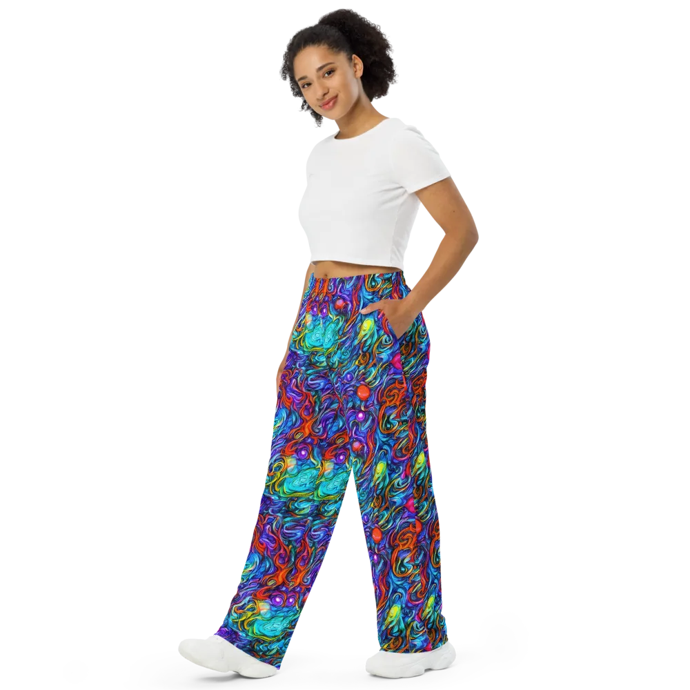 Saturated Swirl on Wide-Leg Pants — Left Front