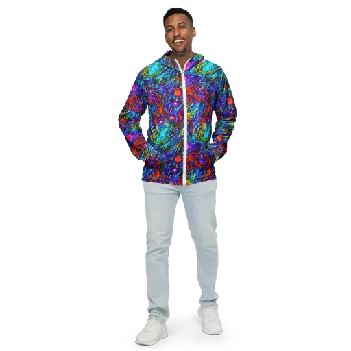 Saturated Swirl on a Men's Windbreaker