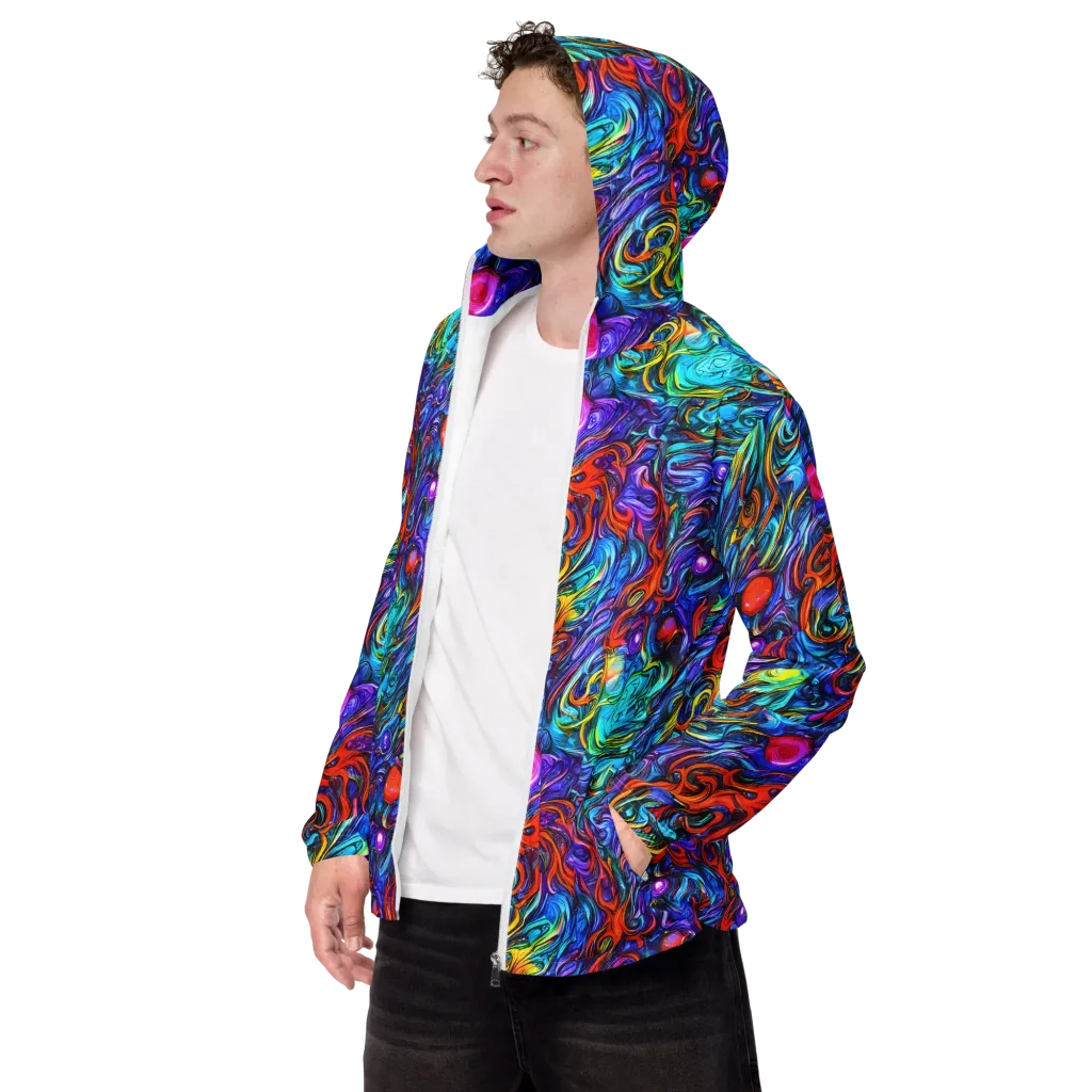 Saturated Swirl on Men's Windbreaker — Left Front
