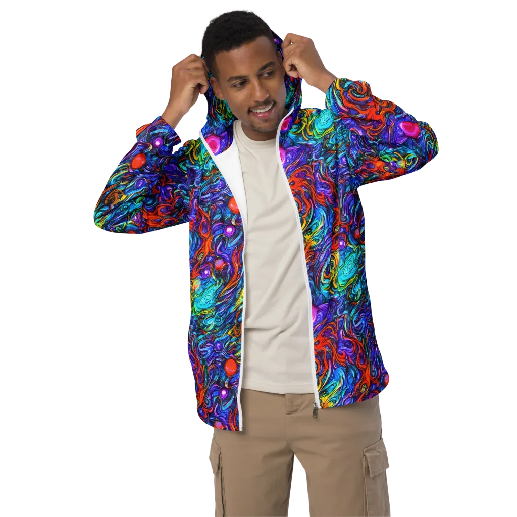 Saturated Swirl on Men's Windbreaker — Front