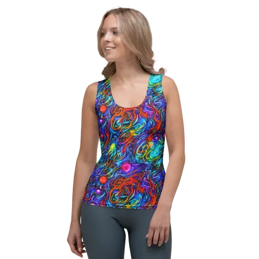 Saturated Swirl on a Women's Tank Top