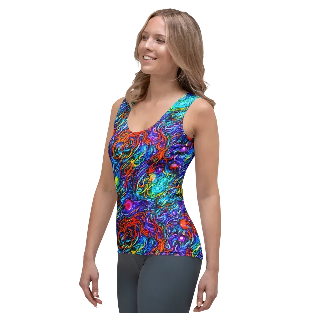 Saturated Swirl on Women's Tank Top — Left Front