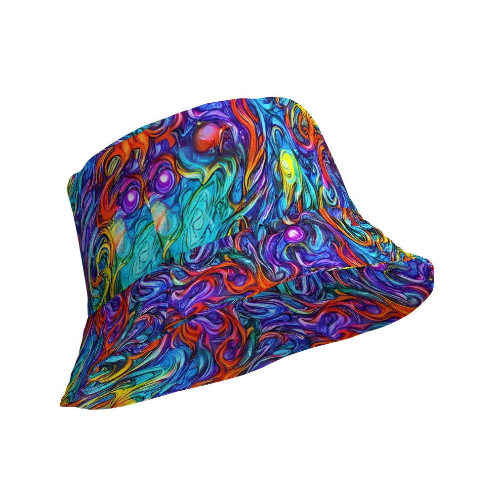 Saturated Swirl on Reversible Bucket Hat — Product details Outside