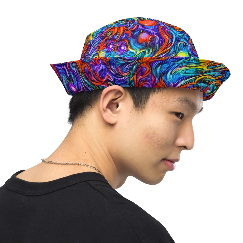 Saturated Swirl on Reversible Bucket Hat — Right Outside