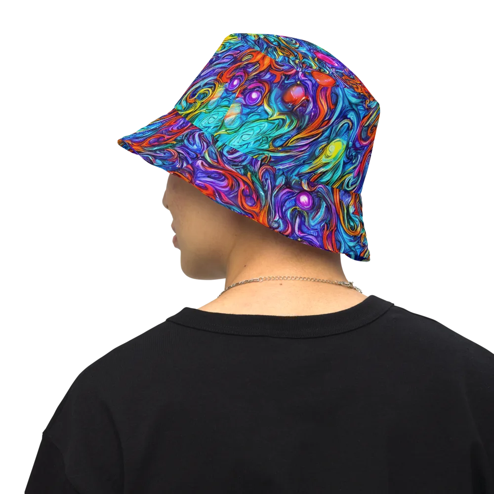 Saturated Swirl on Reversible Bucket Hat — Back Inside