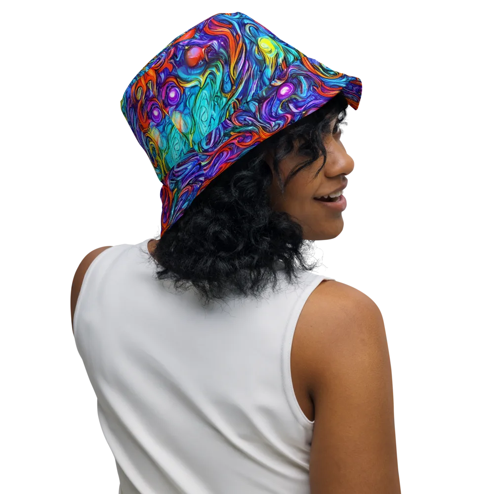 Saturated Swirl on Reversible Bucket Hat — Right Outside