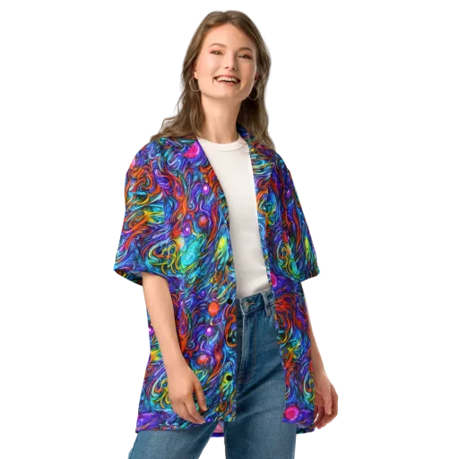 Saturated Swirl on a Button Shirt