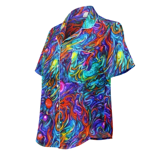 Saturated Swirl on a Women's Short Sleeve Pajama Top