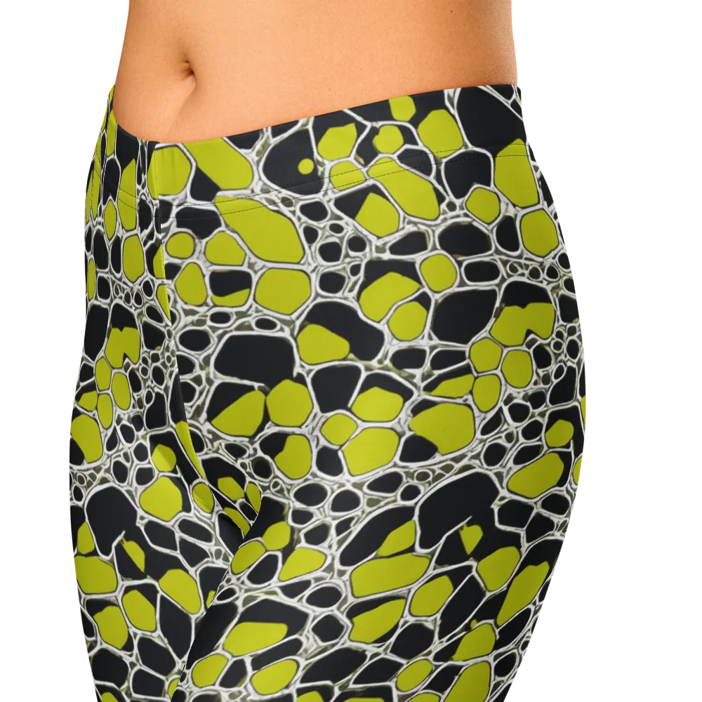 Lime Labyrinth on Capri Leggings — Zoomed-in