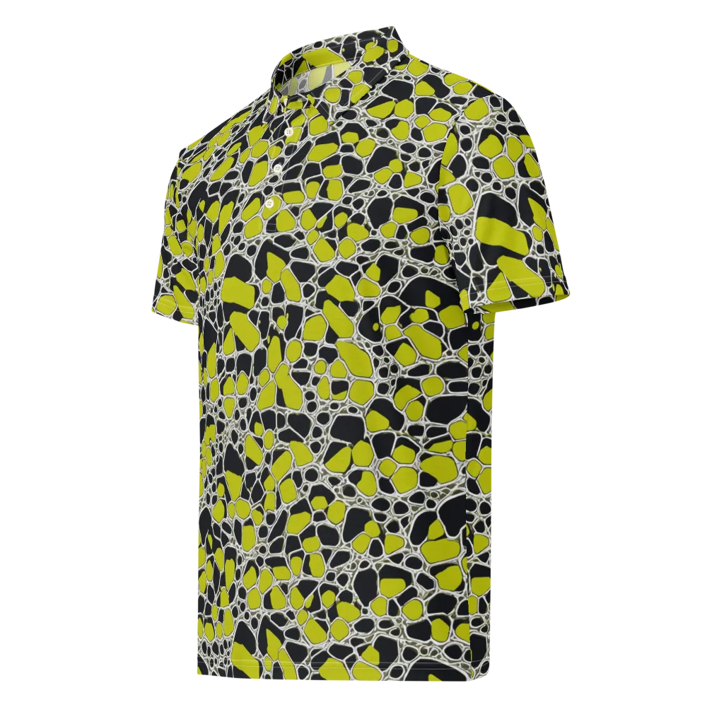 Lime Labyrinth on Men's Slim Fit Polo Shirt — Left Front