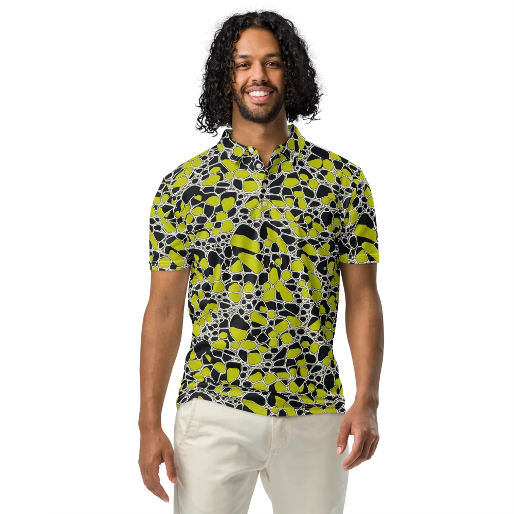 Lime Labyrinth on Men's Slim Fit Polo Shirt — Front