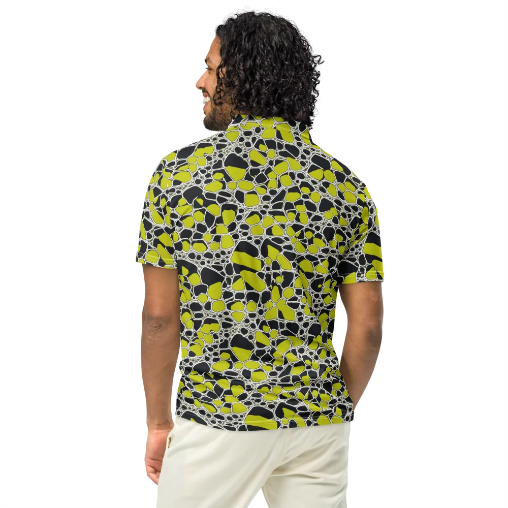 Lime Labyrinth on Men's Slim Fit Polo Shirt — Back