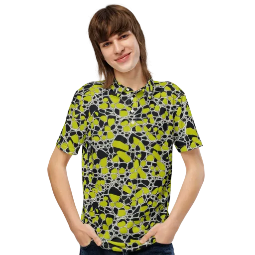 Lime Labyrinth on a Men's Slim Fit Polo Shirt