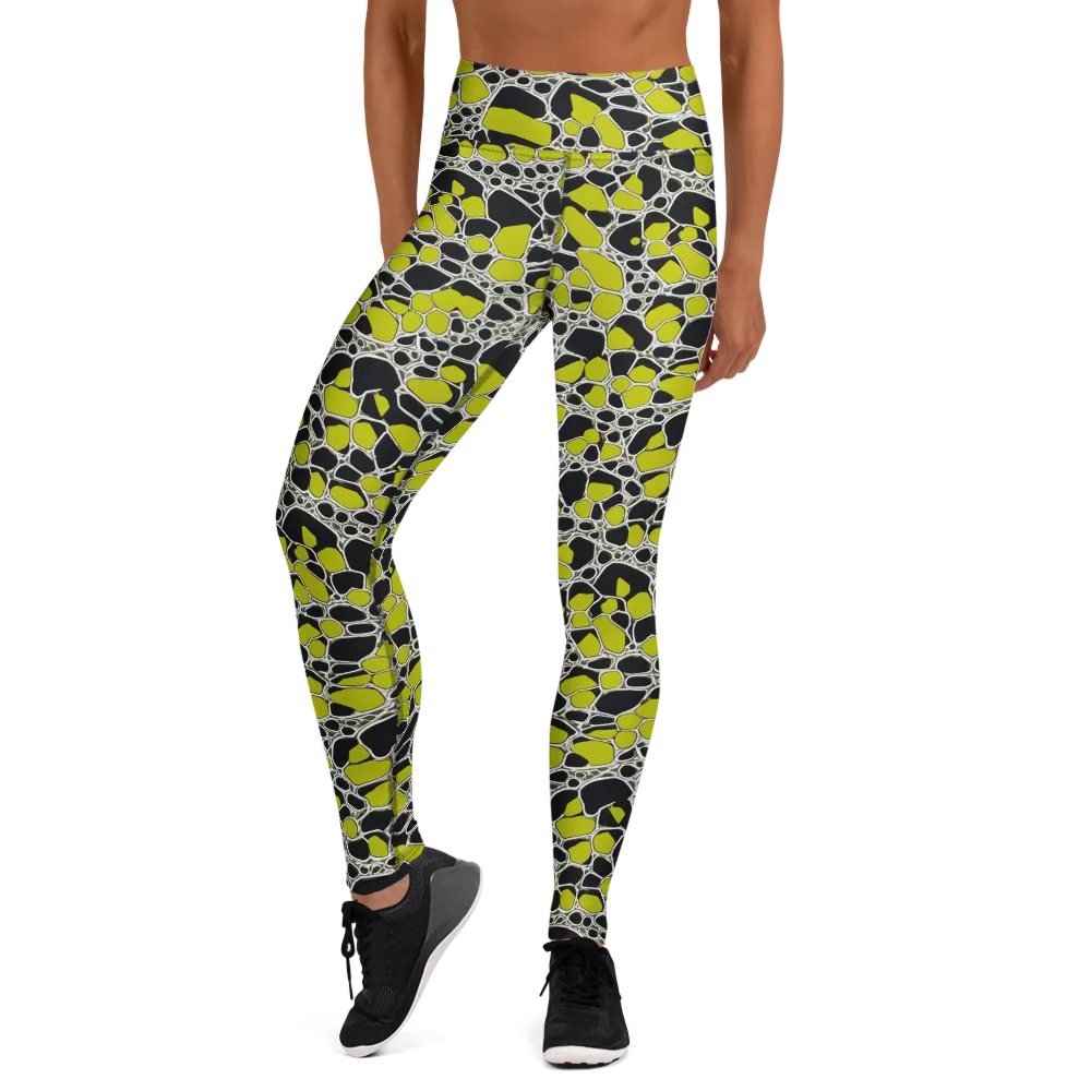 Lime Labyrinth on Yoga Leggings — Front