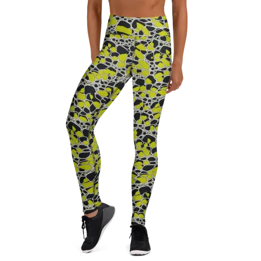 Lime Labyrinth on a Yoga Leggings