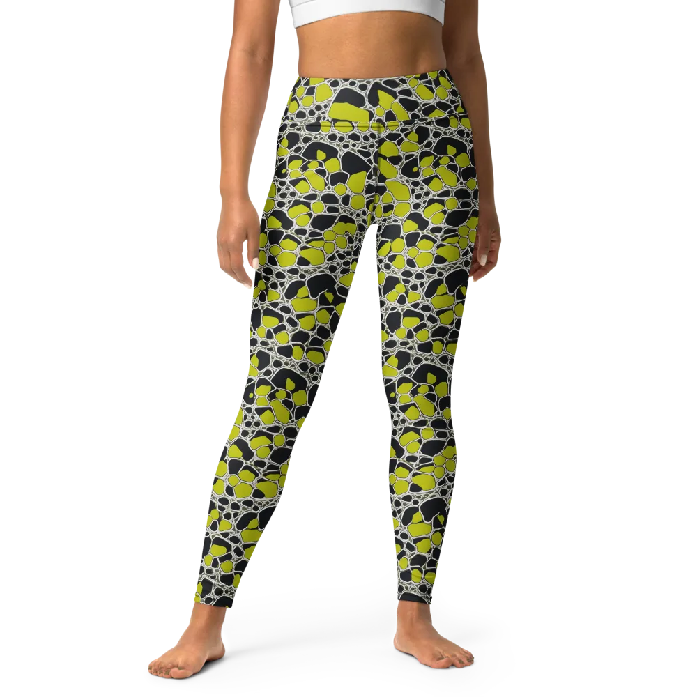 Lime Labyrinth on Yoga Leggings — Front