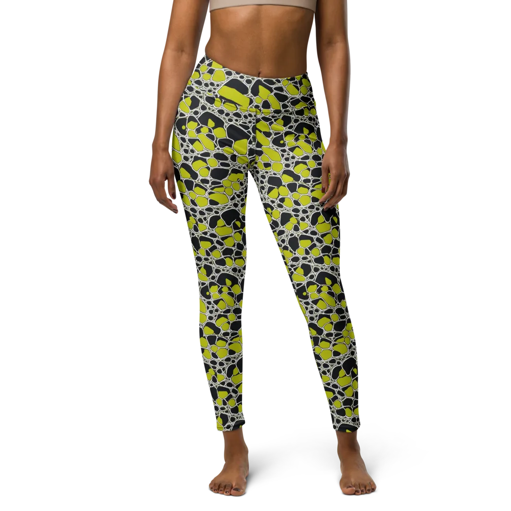 Lime Labyrinth on Yoga Leggings — Front