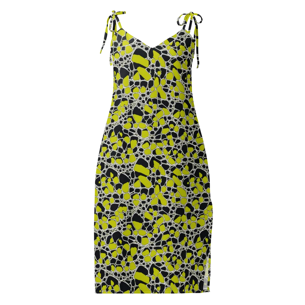 Lime Labyrinth on Slip Dress — Front