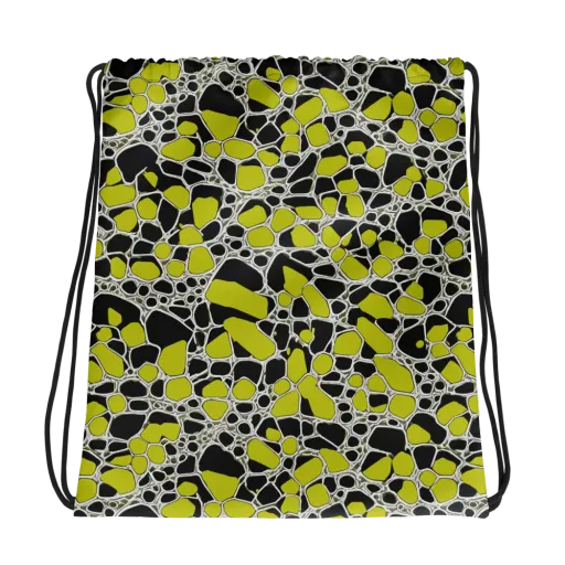 Lime Labyrinth on a Drawstring Bag