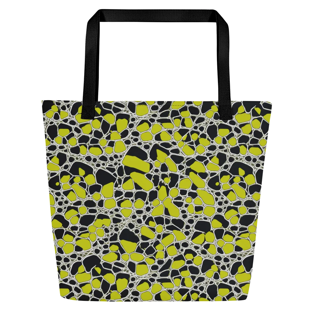Lime Labyrinth on Large Tote Bag W/ Pocket — Front