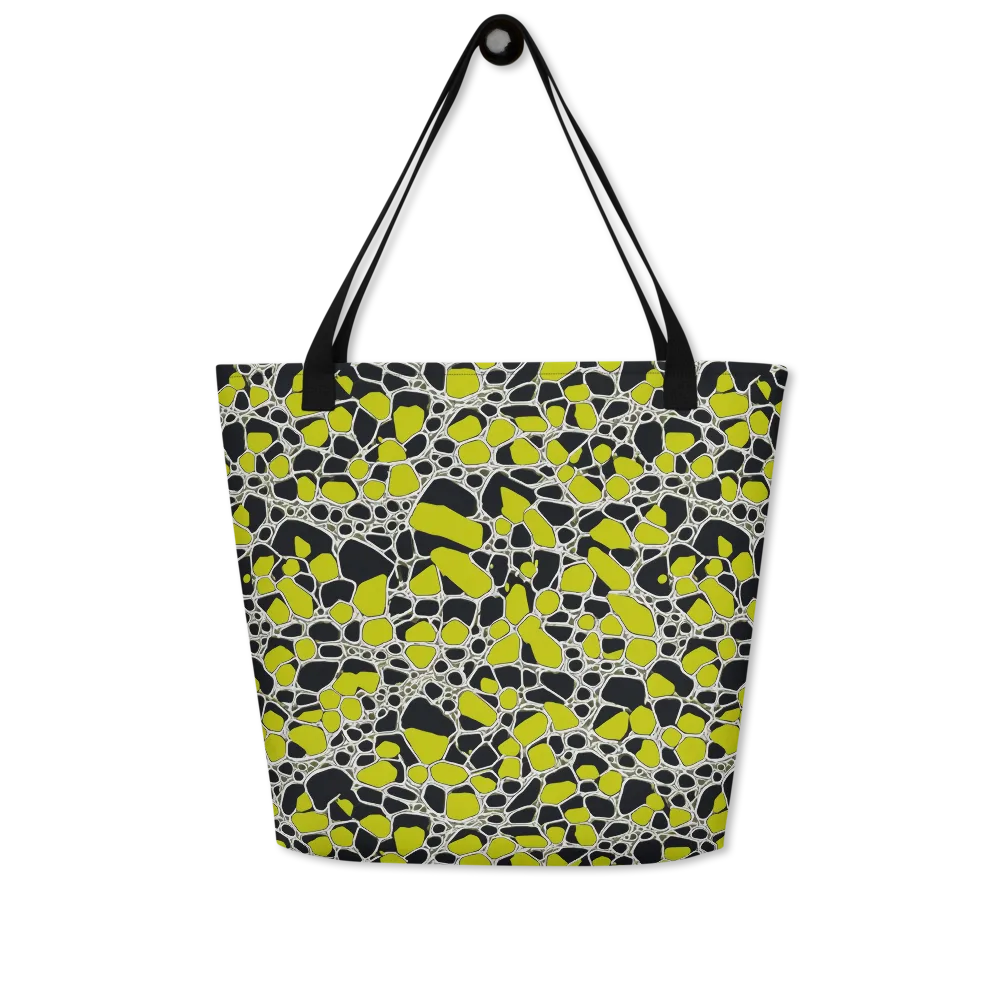 Lime Labyrinth on Large Tote Bag W/ Pocket — Front