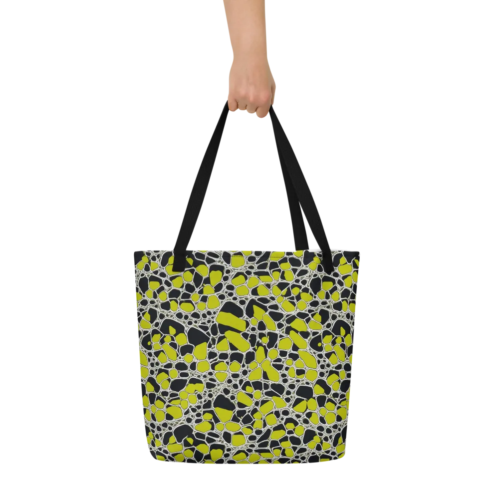Lime Labyrinth on Large Tote Bag W/ Pocket — Front