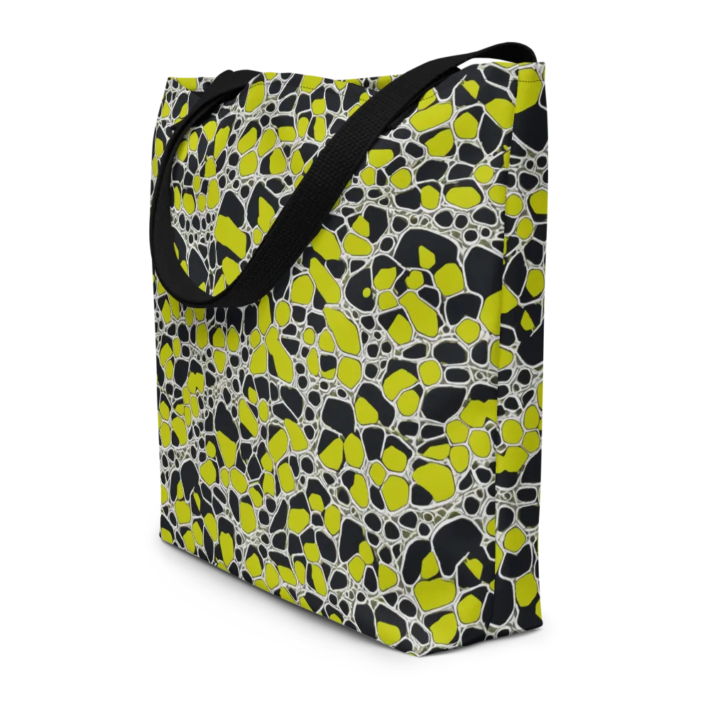 Lime Labyrinth on Large Tote Bag W/ Pocket — Front