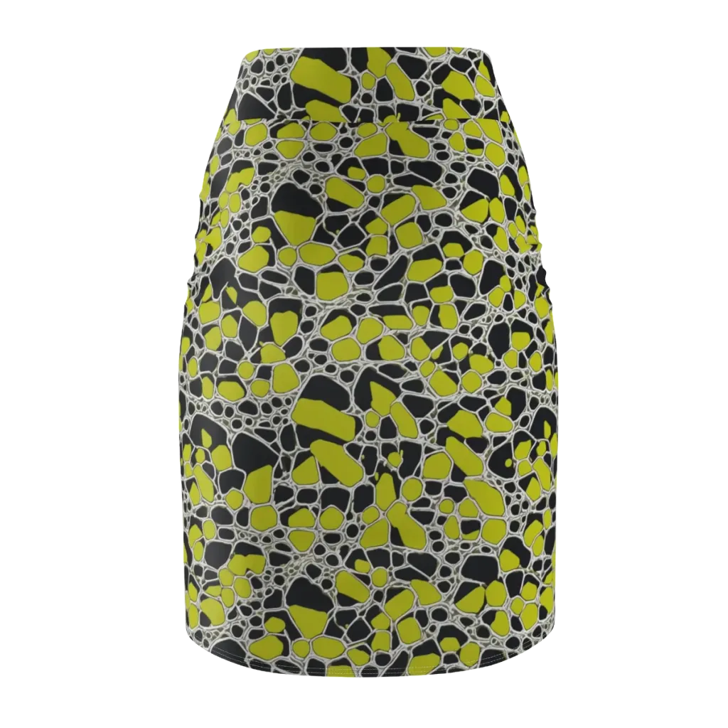 Lime Labyrinth on Pencil Skirt — Back