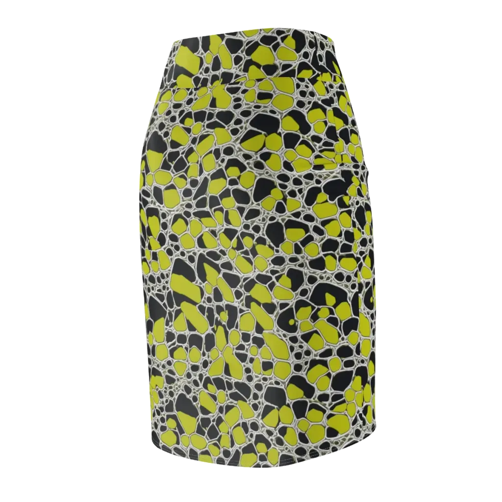 Lime Labyrinth on Pencil Skirt — Back Side
