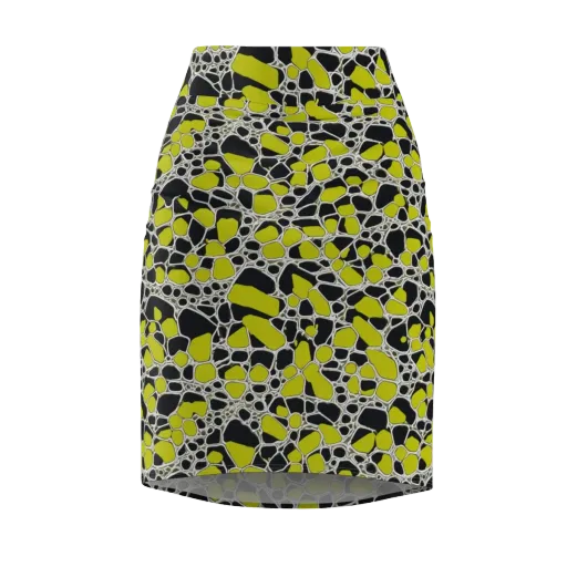 Lime Labyrinth on a Pencil Skirt