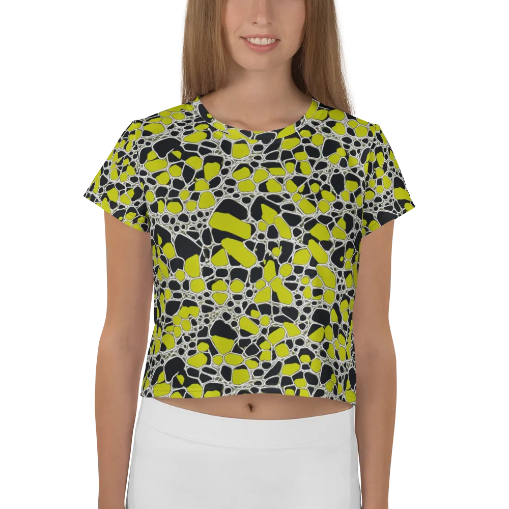 Lime Labyrinth on Crop Tee — Front