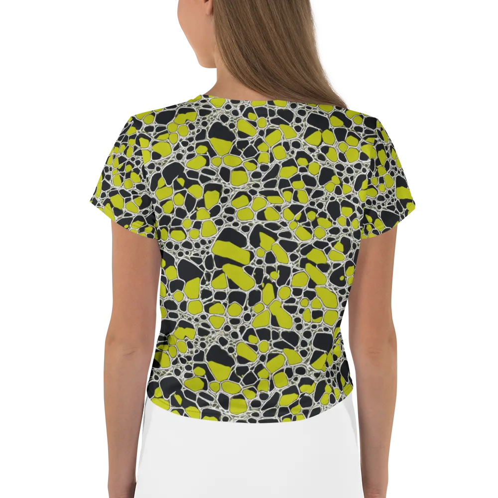 Lime Labyrinth on Crop Tee — Back