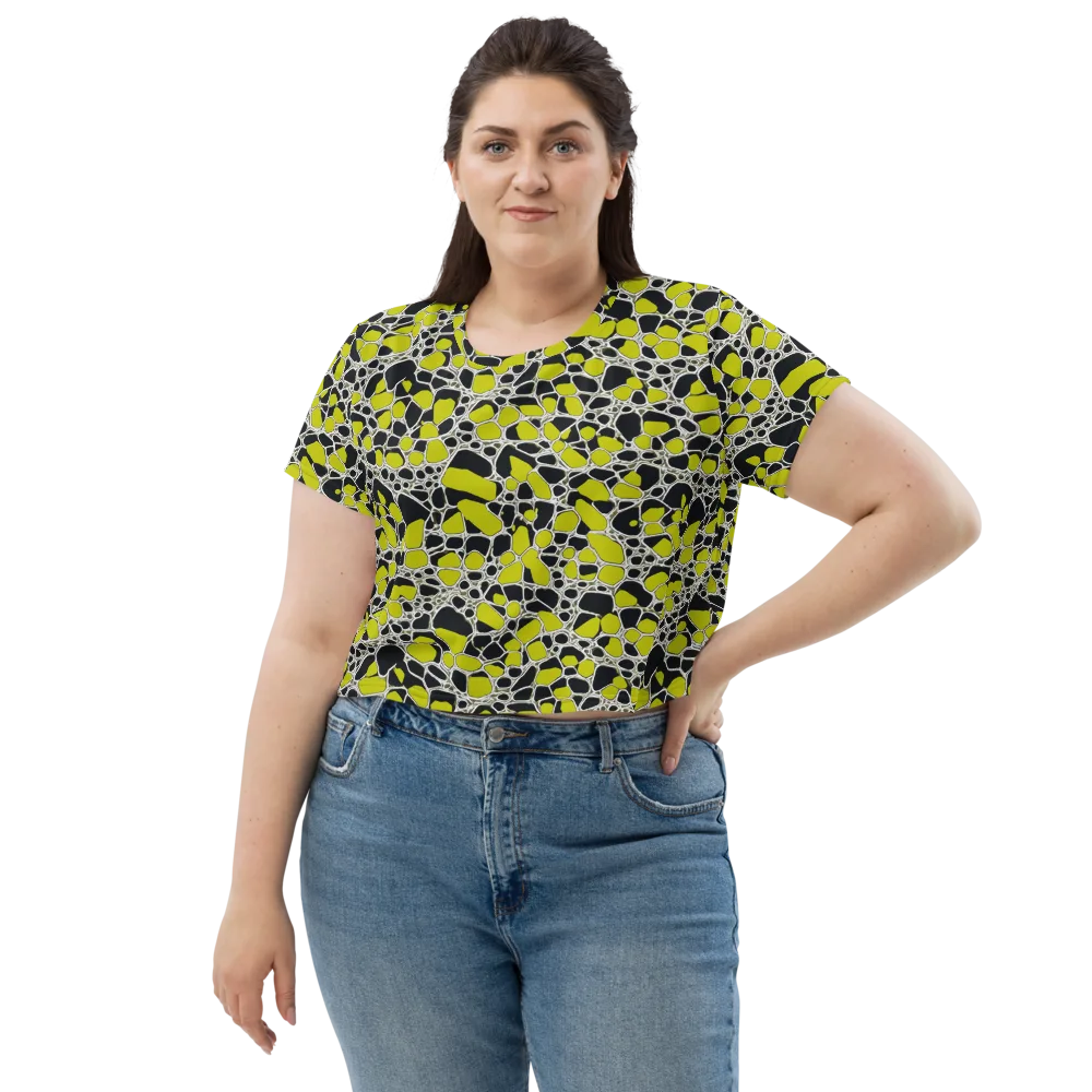 Lime Labyrinth on Crop Tee — Front