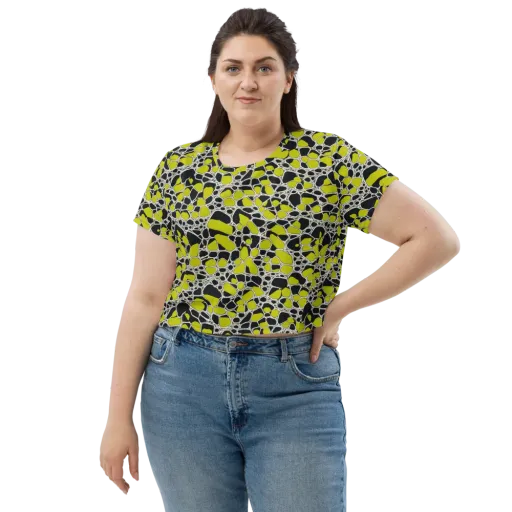 Lime Labyrinth on a Crop Tee