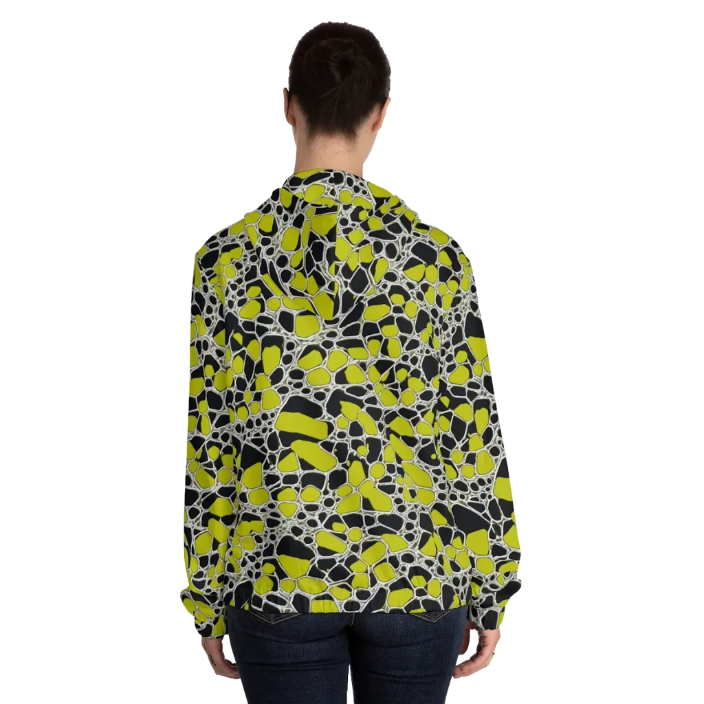 Lime Labyrinth on Women's Full-Zip Hoodie — Back On Person