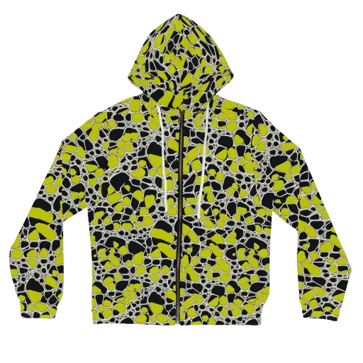 Lime Labyrinth on a Women's Full-Zip Hoodie