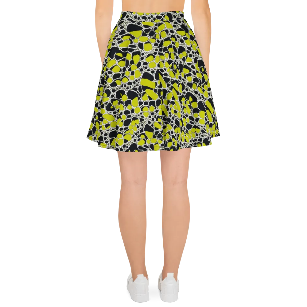 Lime Labyrinth on Skater Skirt — Back